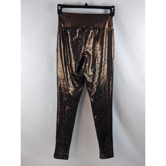 Wild Fable Leggings Metallic Gold Animal Print M High Waisted Wide Waistband New - Picture 8 of 11